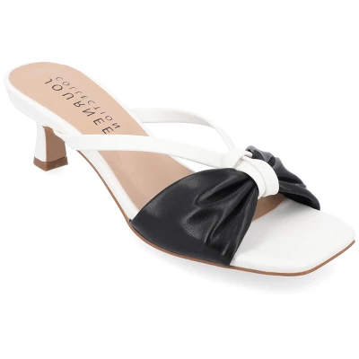 Journee Collection Womens Starling Kitten Heel Two Tone Open Toe Pumps 11 Journee Collection Womens Starling Kitten Heel Two Tone Open Toe Pumps - Image 9