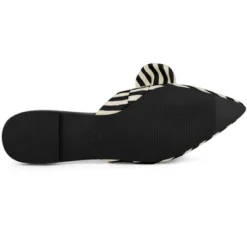 Allegra K Women's Pointed Toe Slip On Flat Stripe Bow Slides Mules -Bearpaw Shoes Shop GUEST cc0db512 b244 4864 b5cf 91a97bc3ffcb