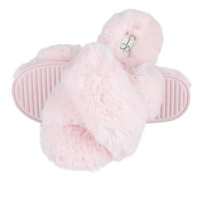 Jessica Simpson Womens Cross Band Plush Slide Slipper Slide 9 Jessica Simpson Womens Cross Band Plush Slide Slipper Slide - Image 7