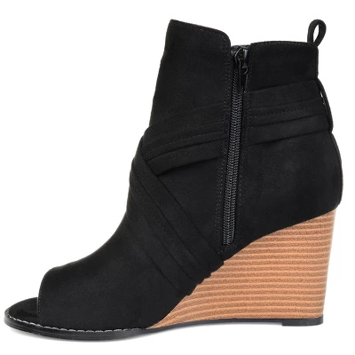 Journee Collection Womens Sabeena Inside Zip Open Toe Wedge Booties 3 Journee Collection Womens Sabeena Inside Zip Open Toe Wedge Booties