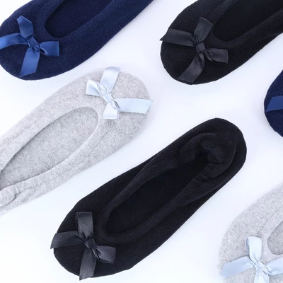 CTM Women's Terry Ballerina Slipper House Shoe 6 CTM Women's Terry Ballerina Slipper House Shoe - Image 4