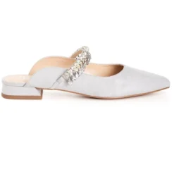 Women's Wide Fit Strappy Point Mule - Gray | EVANS