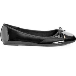 Women's WIDE FIT Patent Ballet Flat - Black | EVANS -Bearpaw Shoes Shop GUEST d05dcca0 7714 4aeb a502 8afc27f0c456