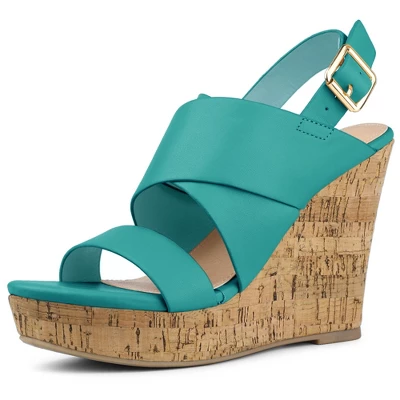 Allegra K Women's Wood Wedges Platform Wedge Sandals 12 Allegra K Women's Wood Wedges Platform Wedge Sandals - Image 10