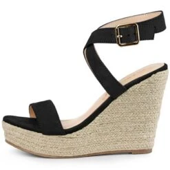 Allegra K Women's Slingback Crisscross Espadrille Wedges Heel Sandals -Bearpaw Shoes Shop GUEST d1c39a95 0e68 4ee9 93a9 039859c93f30