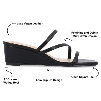 Journee Collection Womens Takarah Crossover Strap Slip On Wedge Sandals 9 Journee Collection Womens Takarah Crossover Strap Slip On Wedge Sandals - Image 7