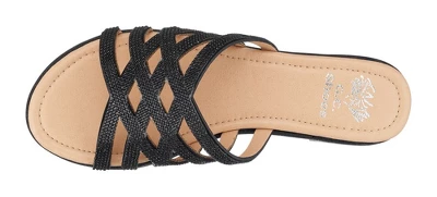 GC Shoes Sage Embellished Laser Cut Slide Flat Sandal 5 GC Shoes Sage Embellished Laser Cut Slide Flat Sandal - Image 3