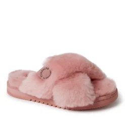 Fireside By Dearfoams Women's New Castle Genuine Shearling Cross Band Slide -Bearpaw Shoes Shop GUEST d63d7def 1a2a 45a0 b46a 88109b603812