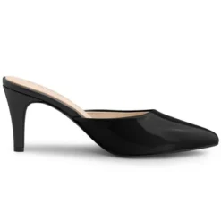 Allegra K Women's Pointed Toe Stiletto Slide Mules Heels -Bearpaw Shoes Shop GUEST d7e206ac 01fb 4065 a541 627c8f7631b6