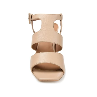 Journee Signature Womens Genuine Leather Beckie Block Heel Open Square Toe Sandals 7 Journee Signature Womens Genuine Leather Beckie Block Heel Open Square Toe Sandals - Image 5