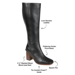 Journee Signature Womens Genuine Leather Tamori Wide Calf Square Toe Inside Zip Knee High Boots -Bearpaw Shoes Shop GUEST d9892e16 41a3 4f92 bd54 54b872fae3a6