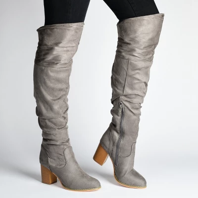 Journee Collection Womens Kaison Stacked Heel Over The Knee Boots 10 Journee Collection Womens Kaison Stacked Heel Over The Knee Boots - Image 8