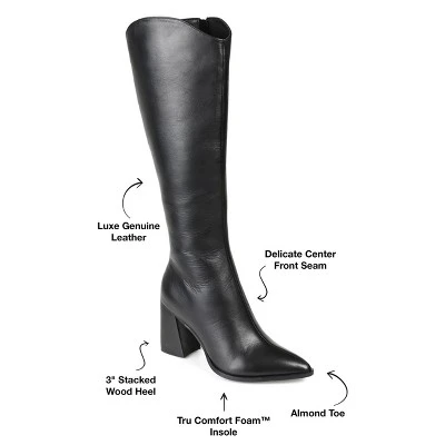 Journee Signature Womens Genuine Leather Laila Almond Toe Inside Zip Knee High Boots 9 Journee Signature Womens Genuine Leather Laila Almond Toe Inside Zip Knee High Boots - Image 7