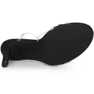 Allegra K Women's Rhinestone Lace Up Stiletto Heels Sandals 6 Allegra K Women's Rhinestone Lace Up Stiletto Heels Sandals - Image 4