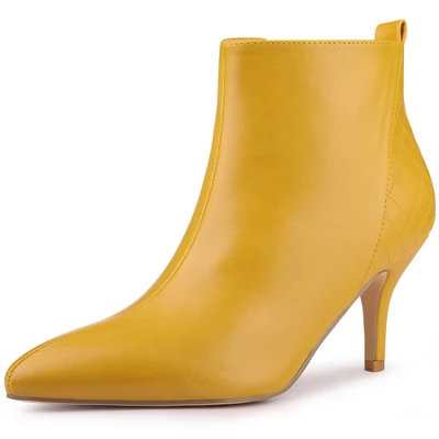 Perphy Women's Back Plaid Pointed Toe Stiletto Heels Ankle Boots 9 Perphy Women's Back Plaid Pointed Toe Stiletto Heels Ankle Boots - Image 7