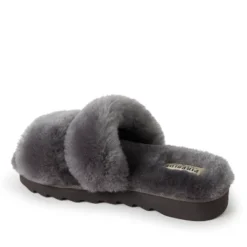 Dearfoams Women's Benalla Genuine Shearling Double Band Slide Slippers -Bearpaw Shoes Shop GUEST df4aa59d 5811 446a 94fd 8c34015164ba
