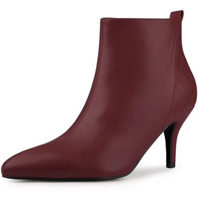 Perphy Women's Back Plaid Pointed Toe Stiletto Heels Ankle Boots 11 Perphy Women's Back Plaid Pointed Toe Stiletto Heels Ankle Boots - Image 9