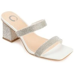Journee Collection Womens Shandee Tru Comfort Foam Rhinestone Detail Block Heel Sandals -Bearpaw Shoes Shop GUEST e14f44f2 ca06 40e0 bcf4 8543bdb2813f
