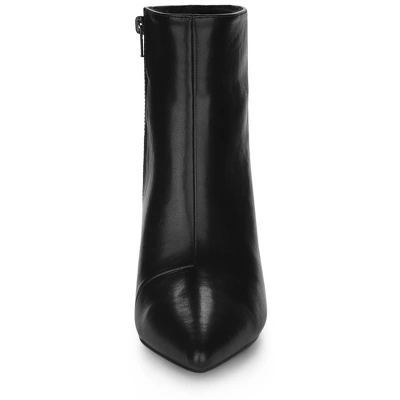 Allegra K Women's Pointed Toe Clear Wedge Heels Ankle Boots 3 Allegra K Women's Pointed Toe Clear Wedge Heels Ankle Boots