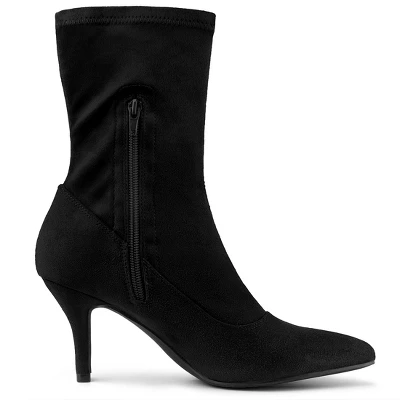 Allegra K Women's Pointy Toe Stretch Sock Stiletto Heels Ankle Boots 8 Allegra K Women's Pointy Toe Stretch Sock Stiletto Heels Ankle Boots - Image 6