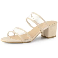 Allegra K Women's Clear Strap Block Heel Slide Sandals -Bearpaw Shoes Shop GUEST e8b8167d 2d84 48c8 9aa7 8bb9f336ebde