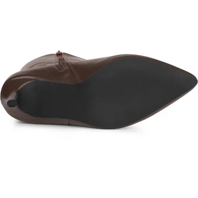 Allegra K Women's Pointed Toe Side Zipper Stiletto Heel Knee High Boots 7 Allegra K Women's Pointed Toe Side Zipper Stiletto Heel Knee High Boots - Image 5