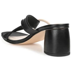 Journee Signature Womens Genuine Leather Jossette Slip On Block Heel Open Square Toe Sandals -Bearpaw Shoes Shop GUEST ea12eb03 9f5e 4407 a858 a1e50a2ef5cb