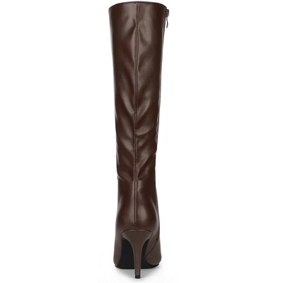 Allegra K Women's Pointed Toe Side Zipper Stiletto Heel Knee High Boots 5 Allegra K Women's Pointed Toe Side Zipper Stiletto Heel Knee High Boots - Image 3