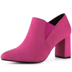 Perphy Women's Pointy Toe Slip On Chunky Heels Ankle Booties -Bearpaw Shoes Shop GUEST f033ef07 1060 4359 9256 ebae8c6f2195