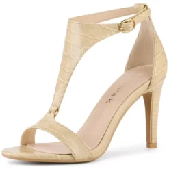 Allegra K Women's T Strap Croc Embossed Stiletto Heel Sandals -Bearpaw Shoes Shop GUEST f0499b8b 0bbf 47c8 ac3a 7ac94b78d3d6