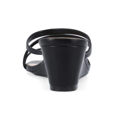 Journee Collection Womens Takarah Crossover Strap Slip On Wedge Sandals 4 Journee Collection Womens Takarah Crossover Strap Slip On Wedge Sandals - Image 2