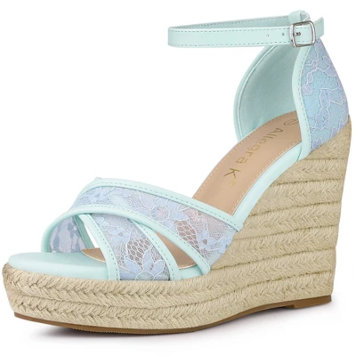 Allegra K Women's Ankle Strap Espadrille Wedge Heel Wedge Sandals 16 Allegra K Women's Ankle Strap Espadrille Wedge Heel Wedge Sandals - Image 14