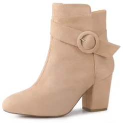 Allegra K Women's Round Toe Block Heel Boots Ankle Booties -Bearpaw Shoes Shop GUEST f3694a68 a3a4 4b23 8582 dbdbe58e7024