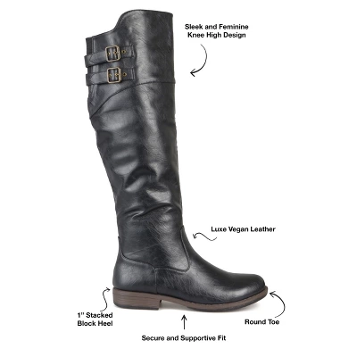 Journee Collection Womens Tori Stacked Heel Riding Boots 9 Journee Collection Womens Tori Stacked Heel Riding Boots - Image 7