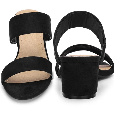 Women's Open Toe Dual Straps Block Heels Slide Sandals 4 Women's Open Toe Dual Straps Block Heels Slide Sandals - Image 2