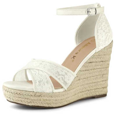 Allegra K Women's Ankle Strap Espadrille Wedge Heel Wedge Sandals 9 Allegra K Women's Ankle Strap Espadrille Wedge Heel Wedge Sandals - Image 7