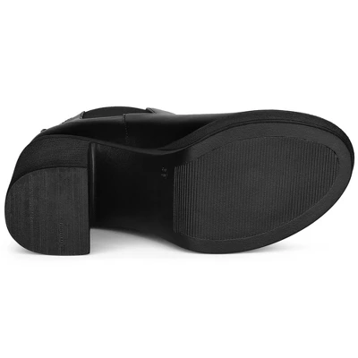 Allegra K Women's Platform Chunky High Heels Chelsea Ankle Boots 7 Allegra K Women's Platform Chunky High Heels Chelsea Ankle Boots - Image 5