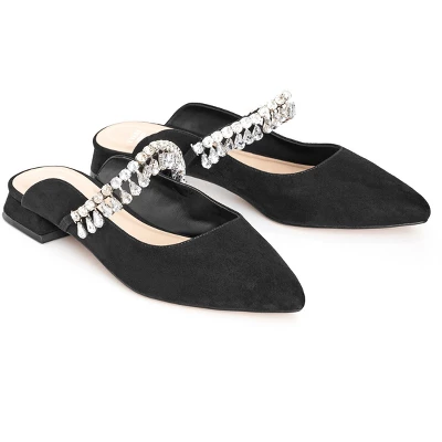 Women's Wide Fit Strappy Point Mule - Black | EVANS 7 Women's Wide Fit Strappy Point Mule - Black | EVANS - Image 5