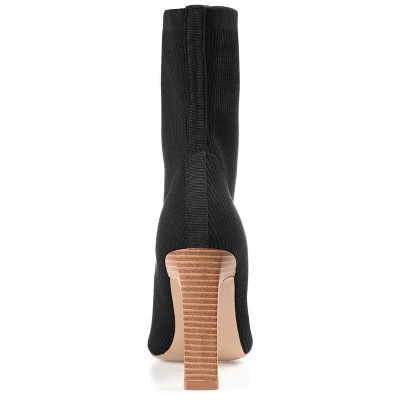 Journee Collection Womens Elissa Tru Comfort Foam Pull On Stacked Heel Booties 4 Journee Collection Womens Elissa Tru Comfort Foam Pull On Stacked Heel Booties - Image 2