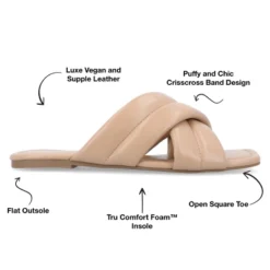 Journee Collection Womens Divyah Tru Comfort Foam Puff Strap Slide Sandals -Bearpaw Shoes Shop GUEST fd93141b 95b0 48b4 9def 4b532888e1b0