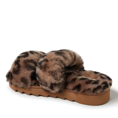 Dearfoams Women's Benalla Shearling Double Band Slide On Sawtooth Outsole 4 Dearfoams Women's Benalla Shearling Double Band Slide On Sawtooth Outsole - Image 2