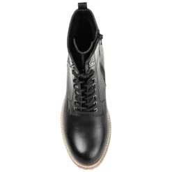 Journee Signature Womens Genuine Leather Malle Round Toe Stacked Combat Booties -Bearpaw Shoes Shop GUEST ffca21e0 1e04 4922 8eb2 f1e897847d0f